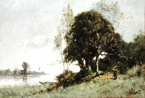 Isle on the Loire (olie på lærred) af Paul Desire Trouillebert