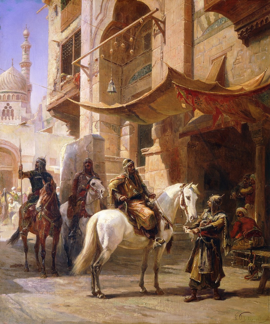 Arabiske krigere i en gade, af Paul Dominique Philippoteaux