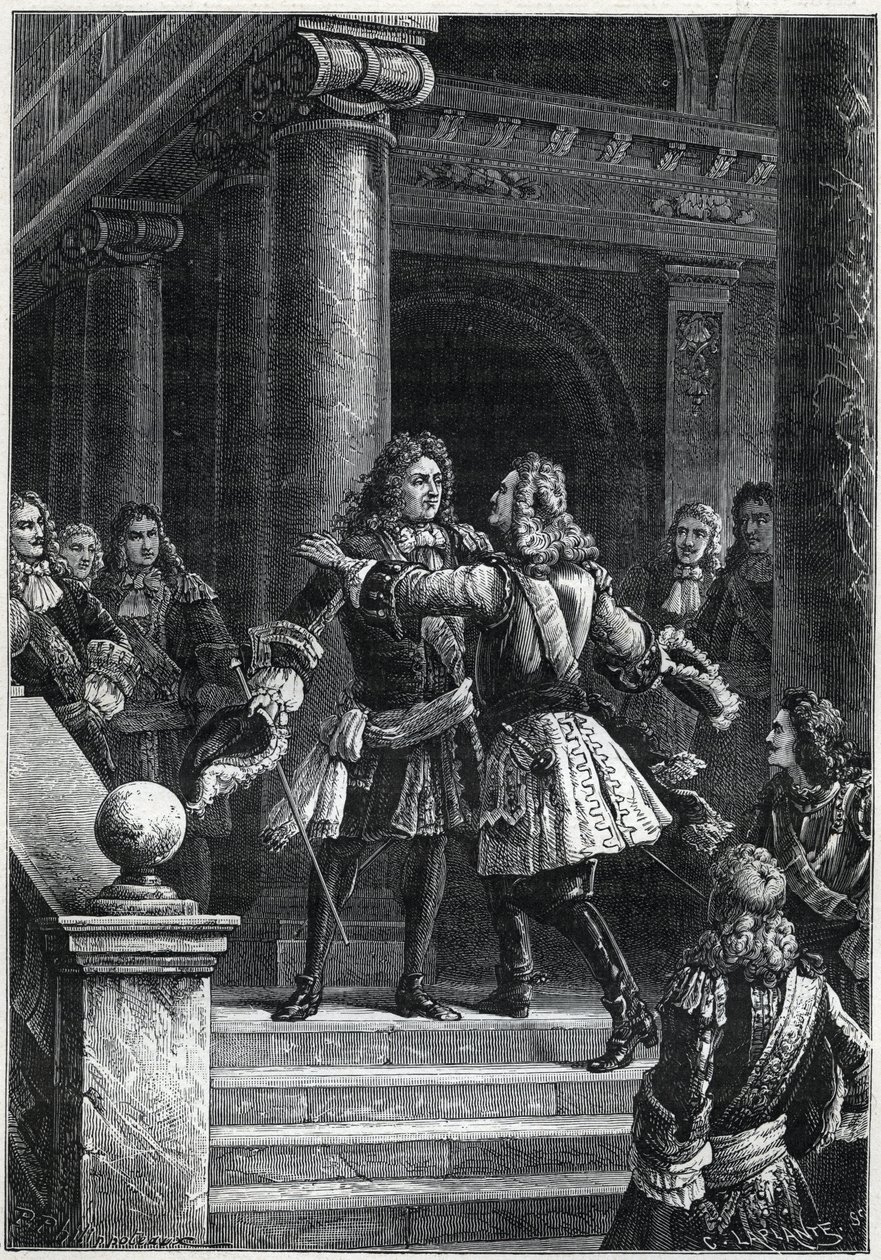 Rastatt-traktaten - Prins Eugen af Savoyen og marskal de Villars (kommandører for modstridende styrker i den spanske arvefølgekrig) - Spaniens arvefølgekrig (1701 til 1714) - Rastatt-traktaten - Mødet mellem Marechal de Villars og Eugene de Savoie af Paul Dominique Philippoteaux