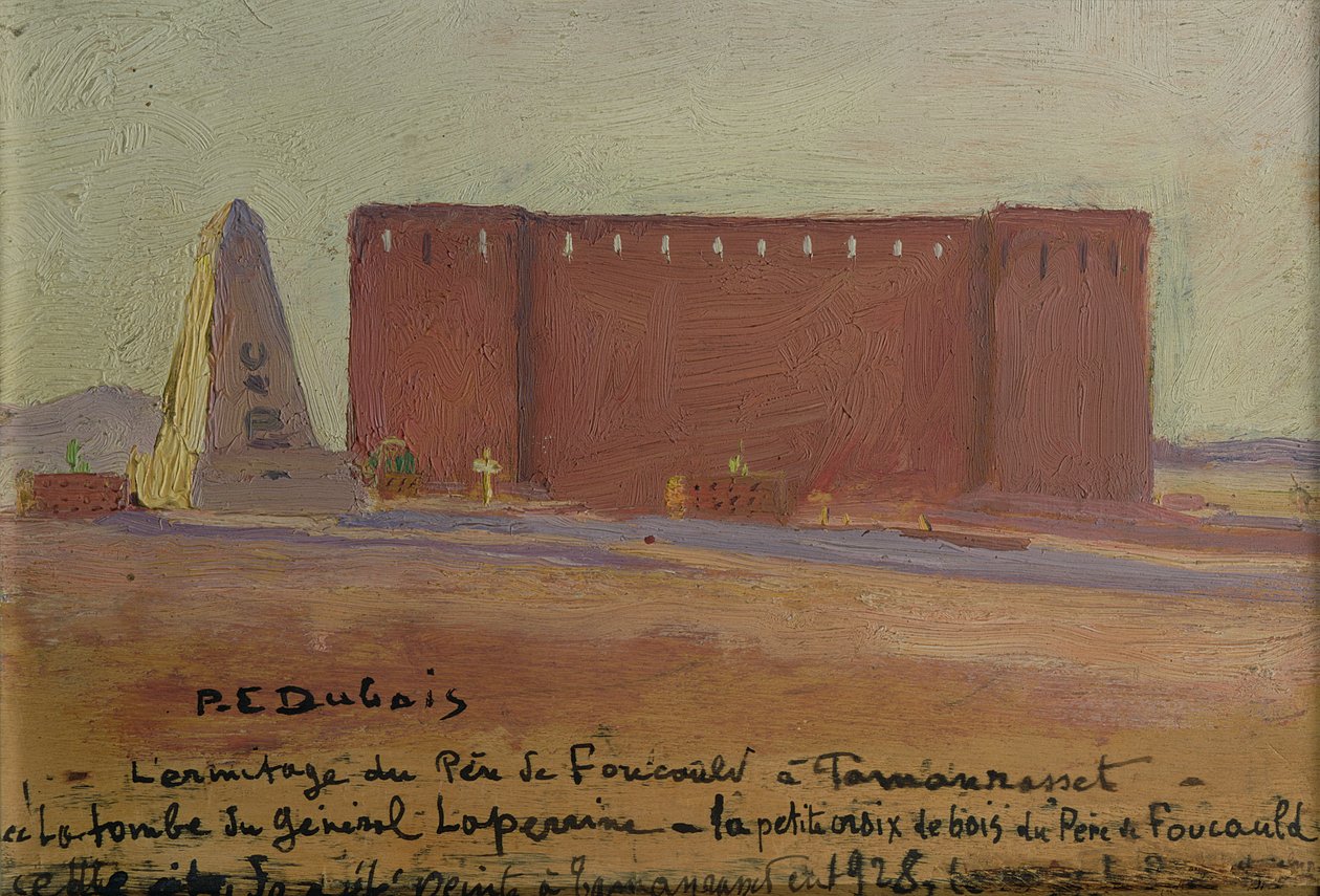 Eremitagen af fader Charles Eugene de Foucauld (1858-1916) på Tamanrasset af Paul Elie Dubois
