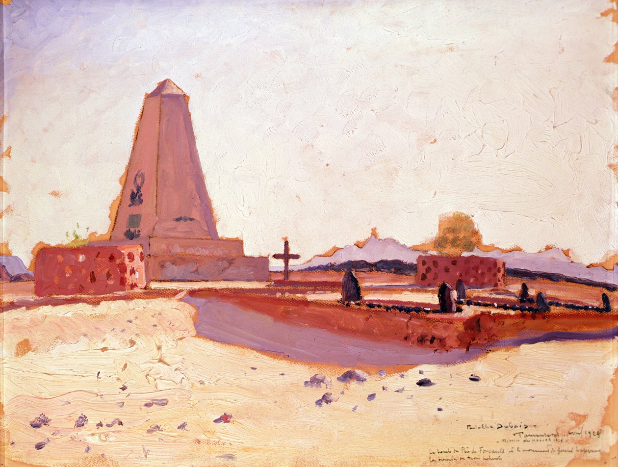 Fader Charles Eugene Foucaulds grav, general Laperrines monument og graven for tre meharister fra det franske kamelkorps af Paul Elie Dubois