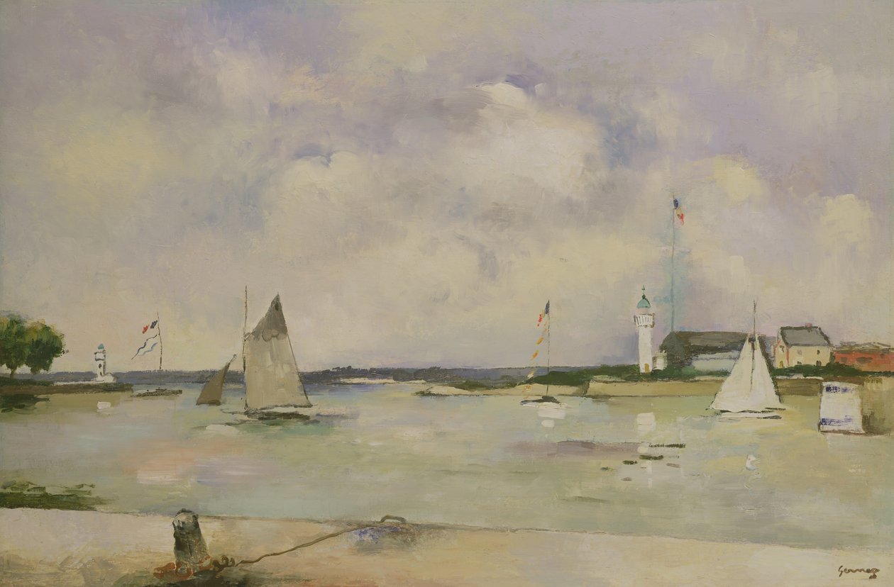 Indgang til havnen i Honfleur (panel) af Paul Elie Gernez