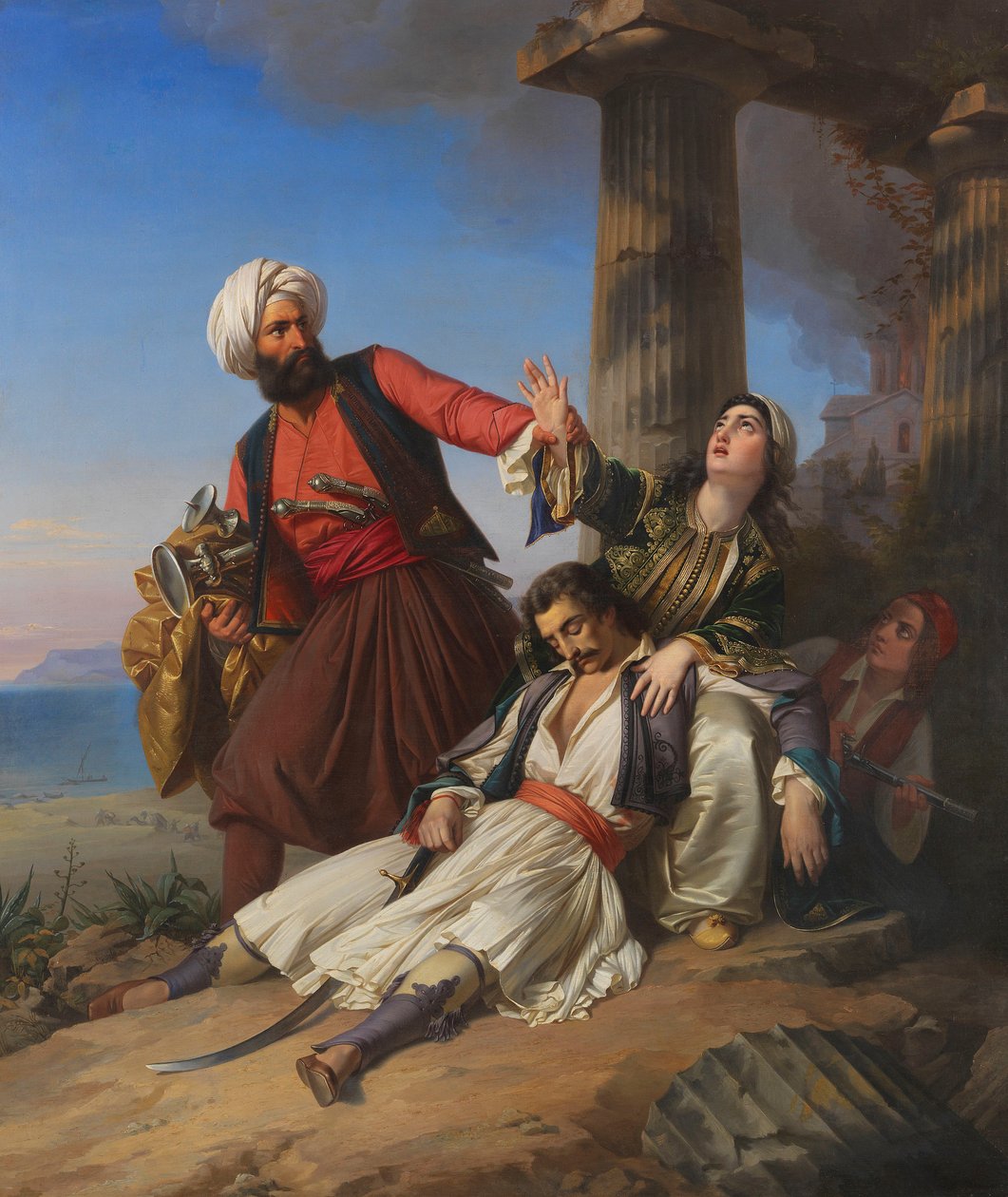 Scene fra den græske uafhængighedskrig, 1841. af Paul Emil Jacobs