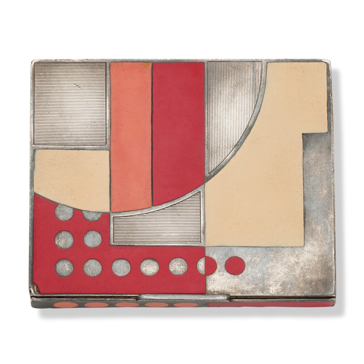 Art deco cigaretetui, ca. 1930 (sølv, sølvforgyldt metal og lak) af Paul Emile Brandt