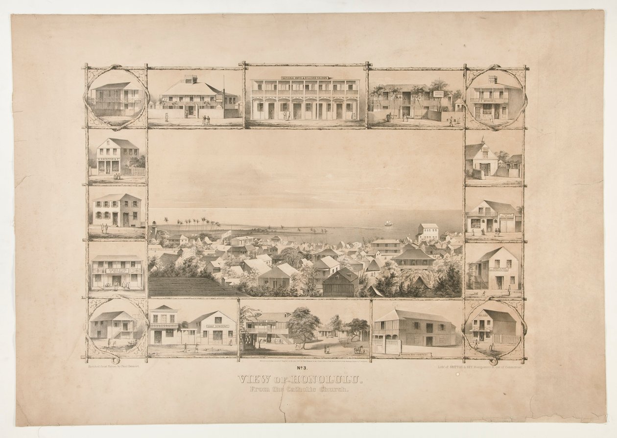 Udsigt over Honolulu, fra den katolske kirke (nr. 3) af Paul Emmert