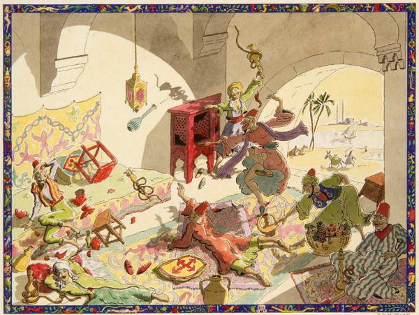 The Sin of Greed (akvarel på papir) af Paul F. Morvan