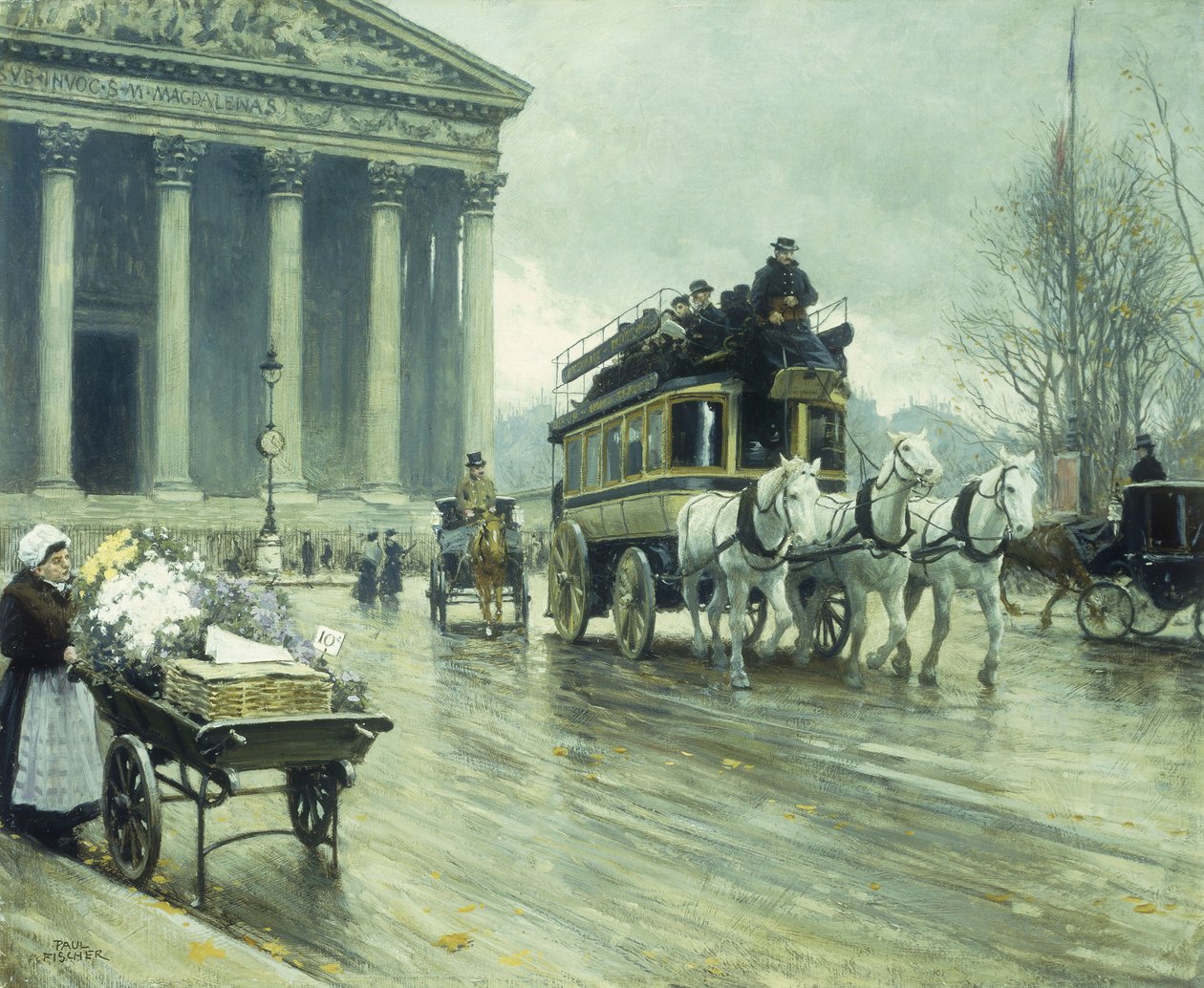 Boulevarden ved Madeleine, Paris af Paul Fischer