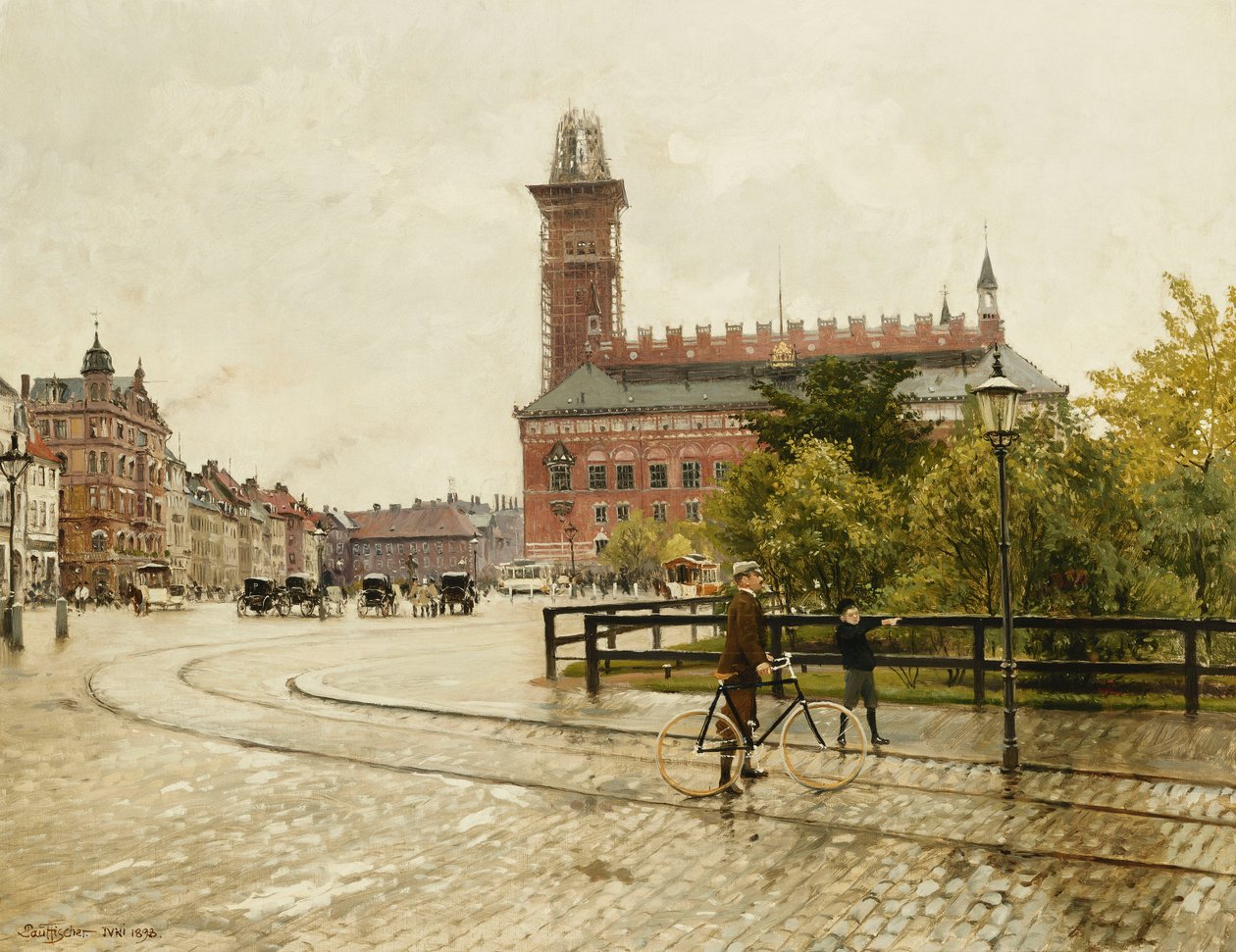 Raadhuspladsen, Copenhagen, 1893 af Paul Fischer