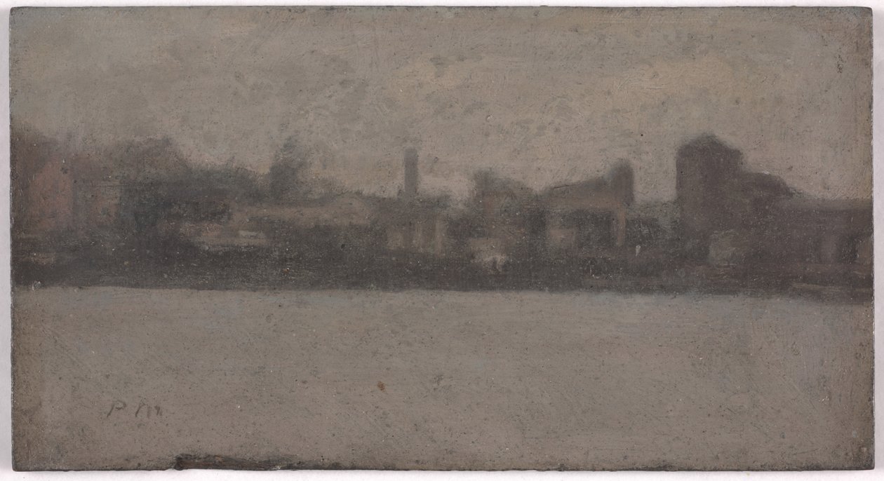 Themsen ved Battersea (olie på akademiets bord) af Paul Fordyce Maitland