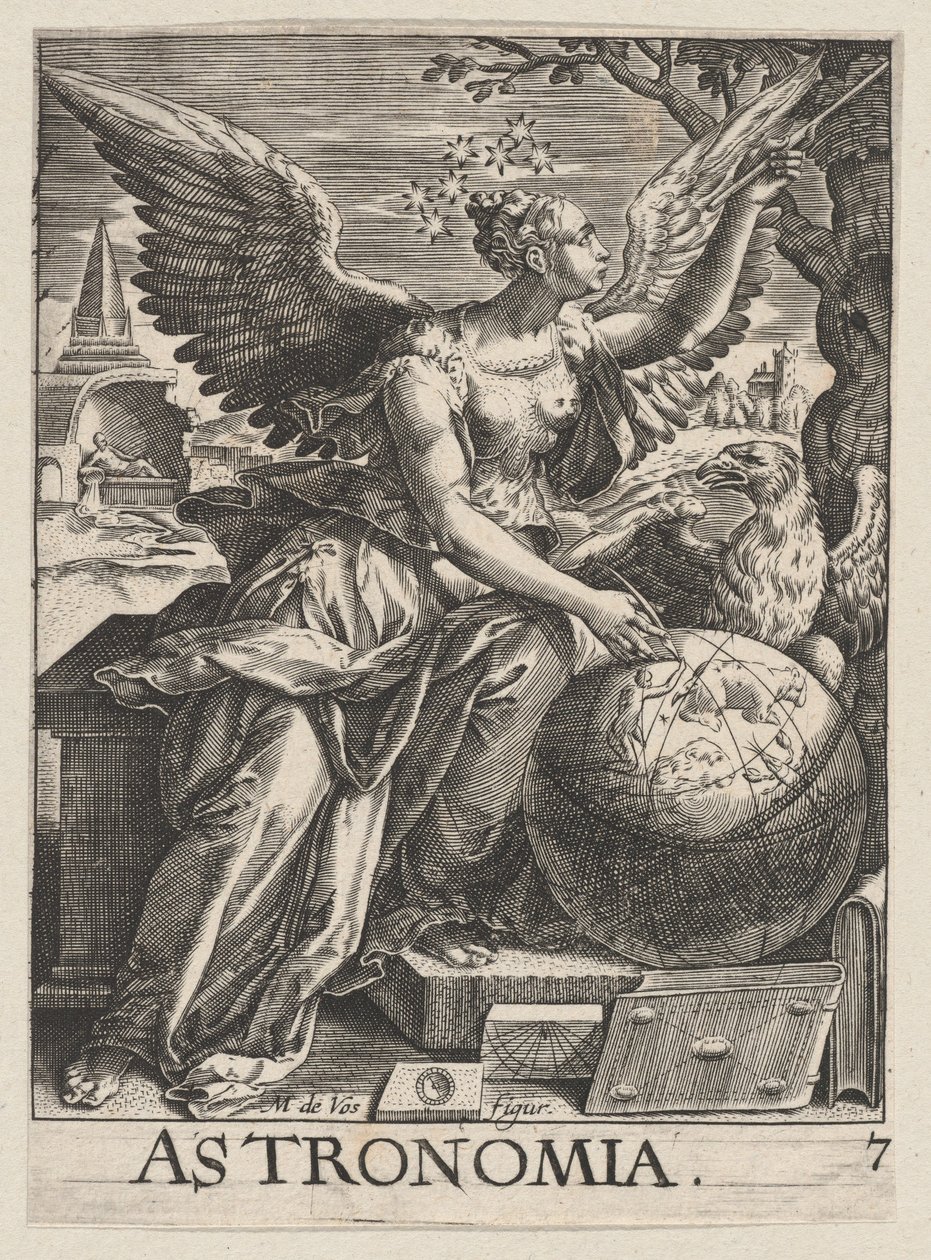 Plade 7: Astronomia, fra The Seven Liberal Arts, ca. 1628-66., ca. 1628-66. af Paul Fürst
