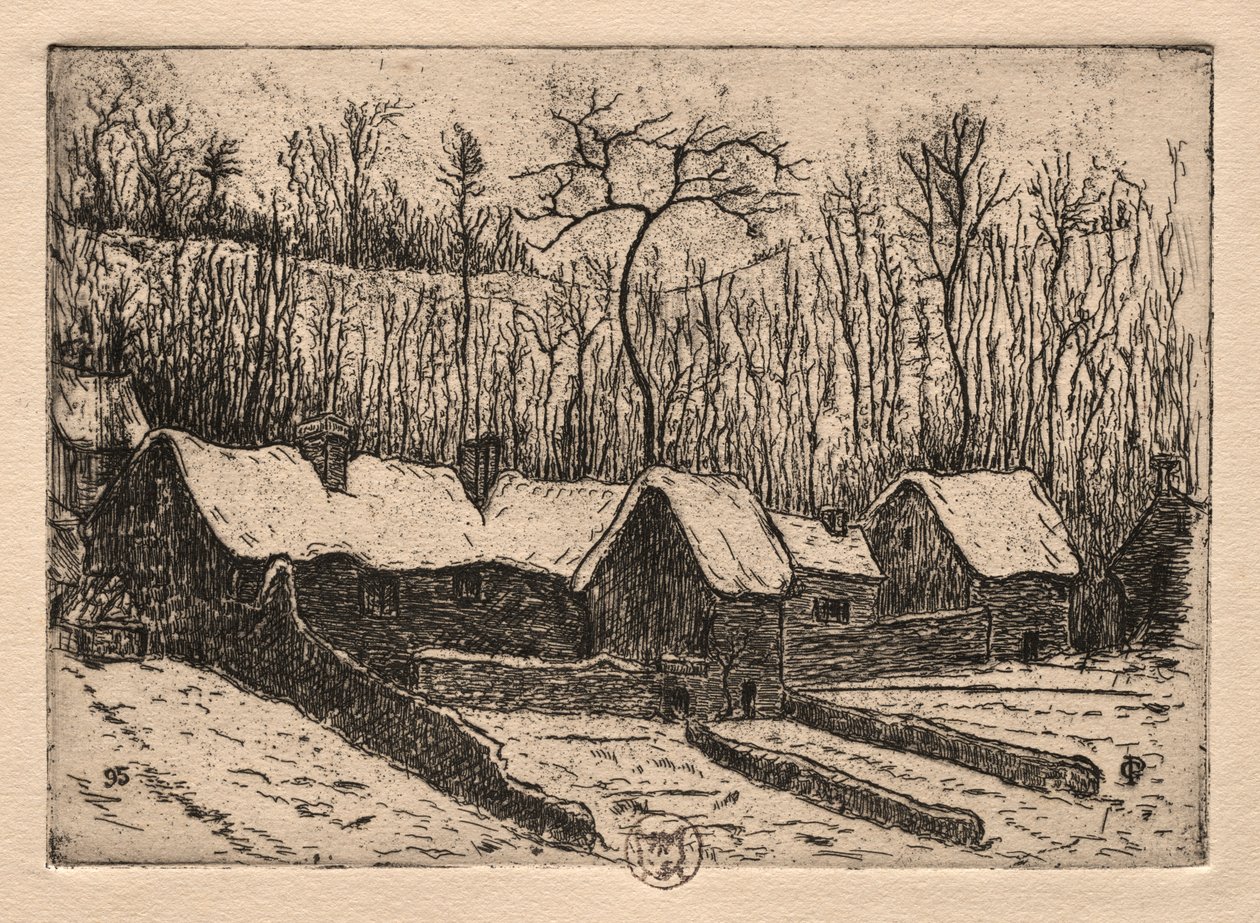 Seks ætsninger: The Thatched Bakery, Auvers, 1895. af Paul Gachet