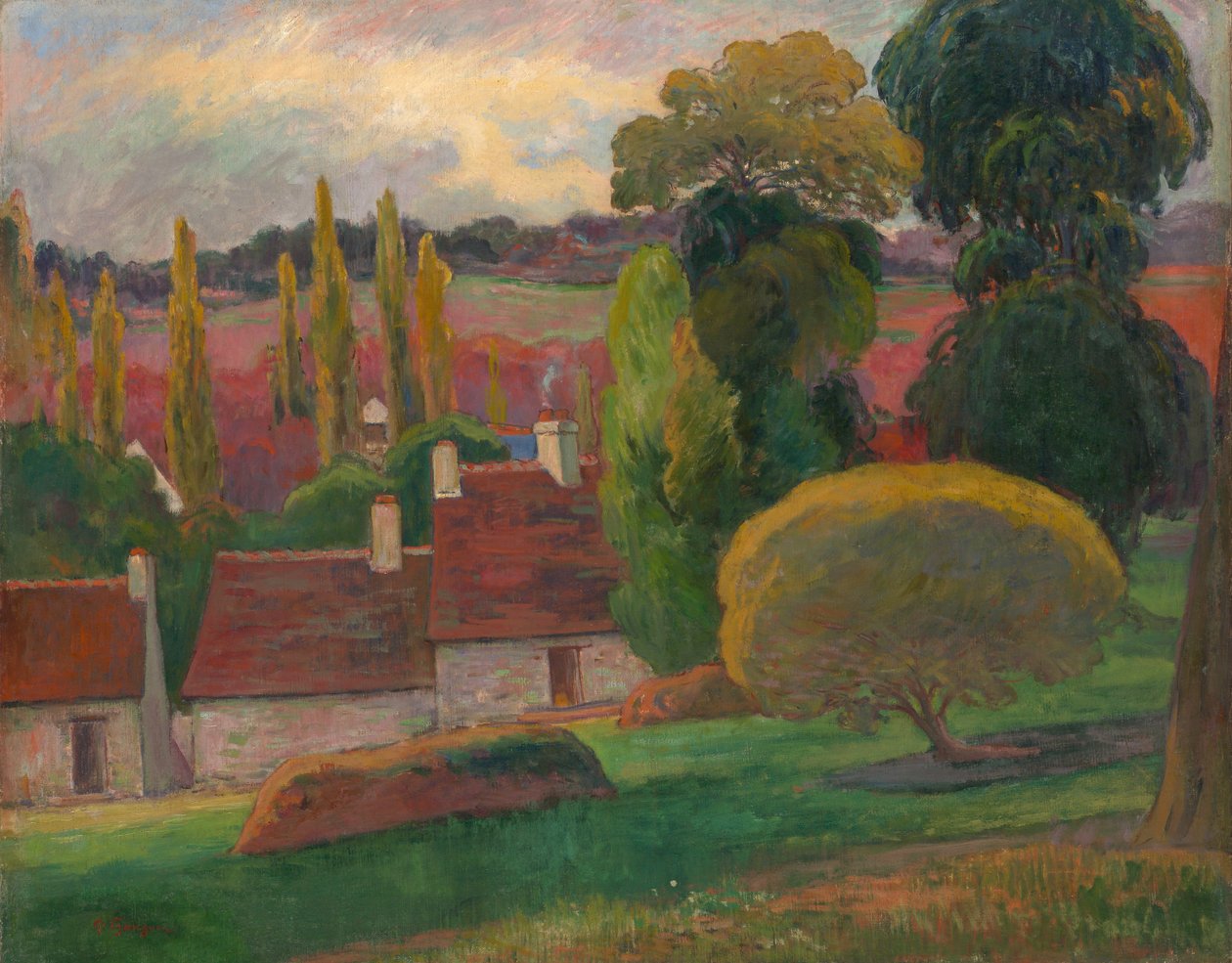 En gård i Bretagne, ca. 1894. af Paul Gauguin