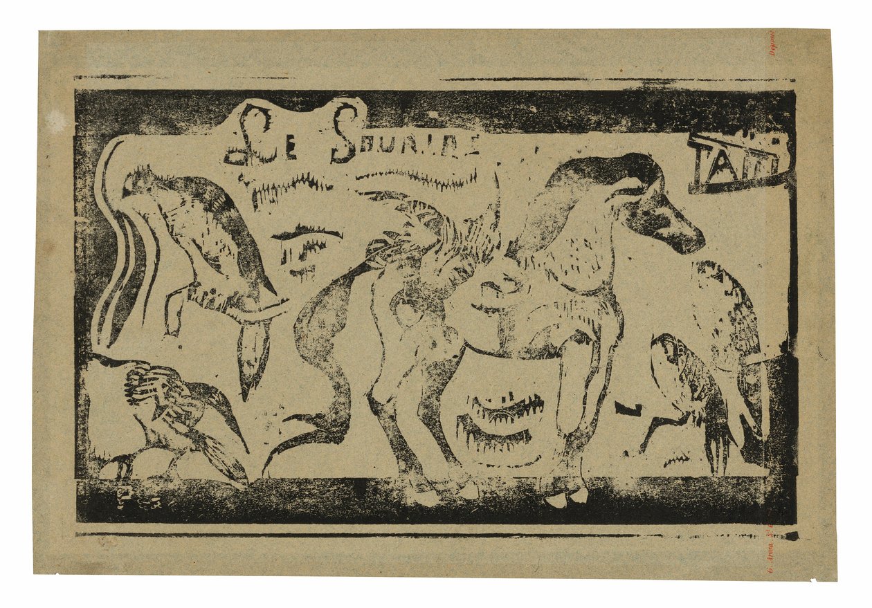 En hest og fugle, hovedstykke til Le sourire af Paul Gauguin