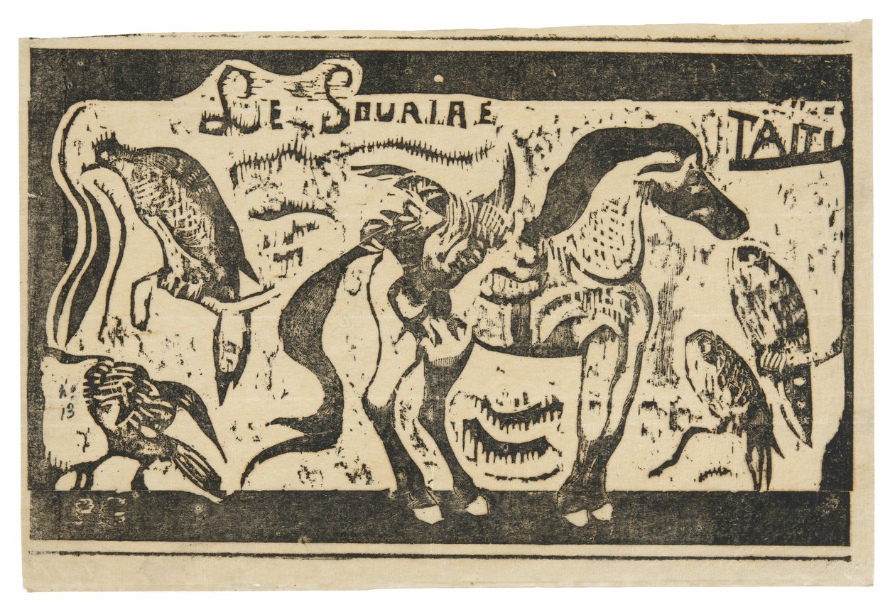 En hest og fugle, hovedstykke til Le sourire af Paul Gauguin