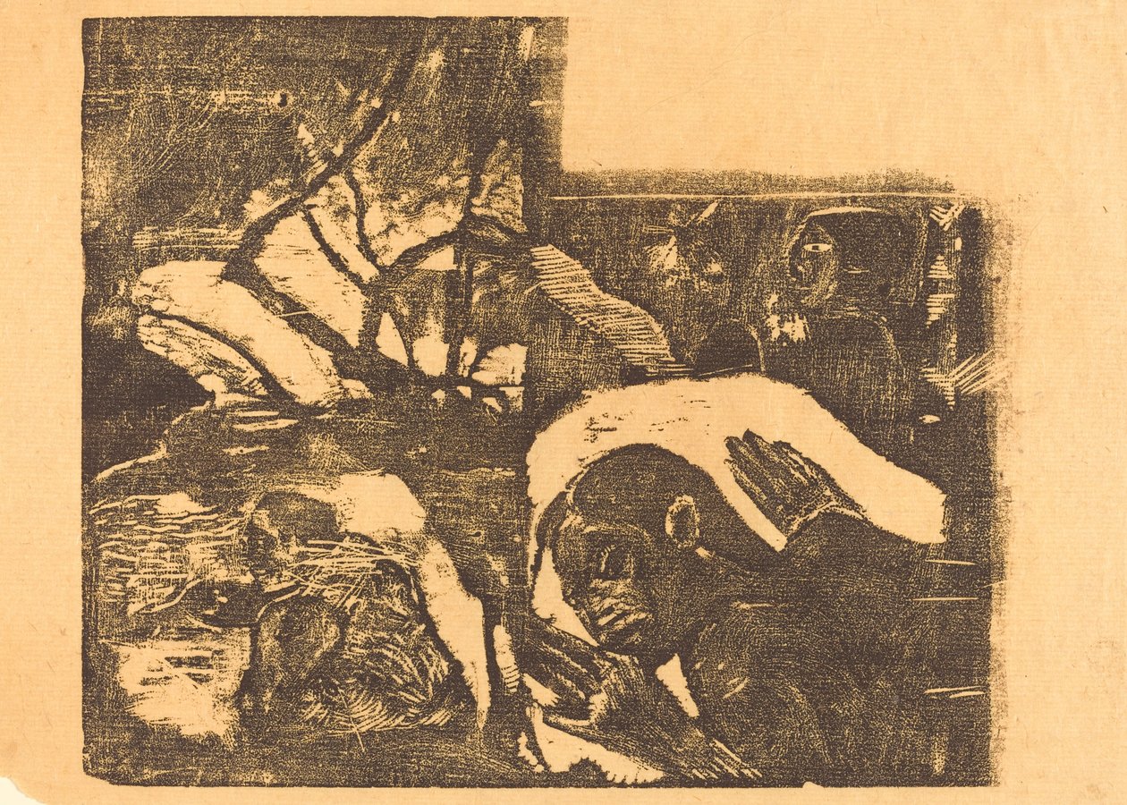 En maori kvinde i en skov; Manao Tupapau (Hun er hjemsøgt af en ånd) af Paul Gauguin