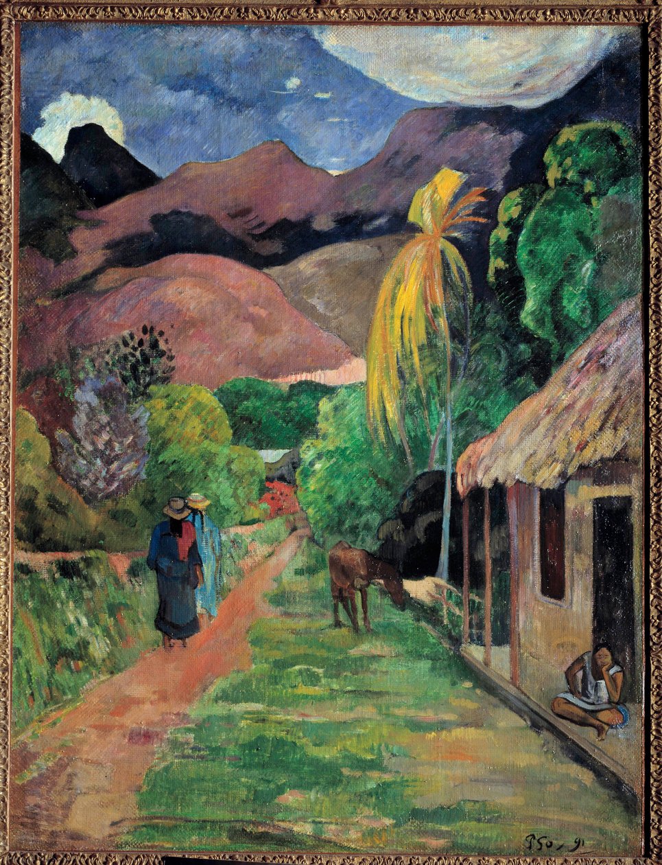 A Street in Tahiti Maleri af Paul Gauguin (1848-1903) 1891 Tolede, museum for kunst af Paul Gauguin