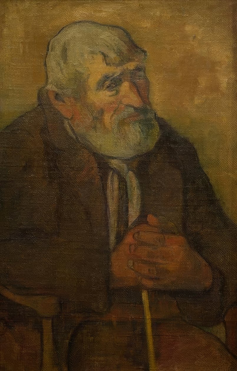 Gammel mand med stok af Paul Gauguin