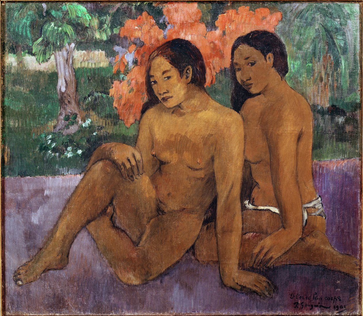Og guldet af deres kroppe (olie på lærred af Paul Gauguin