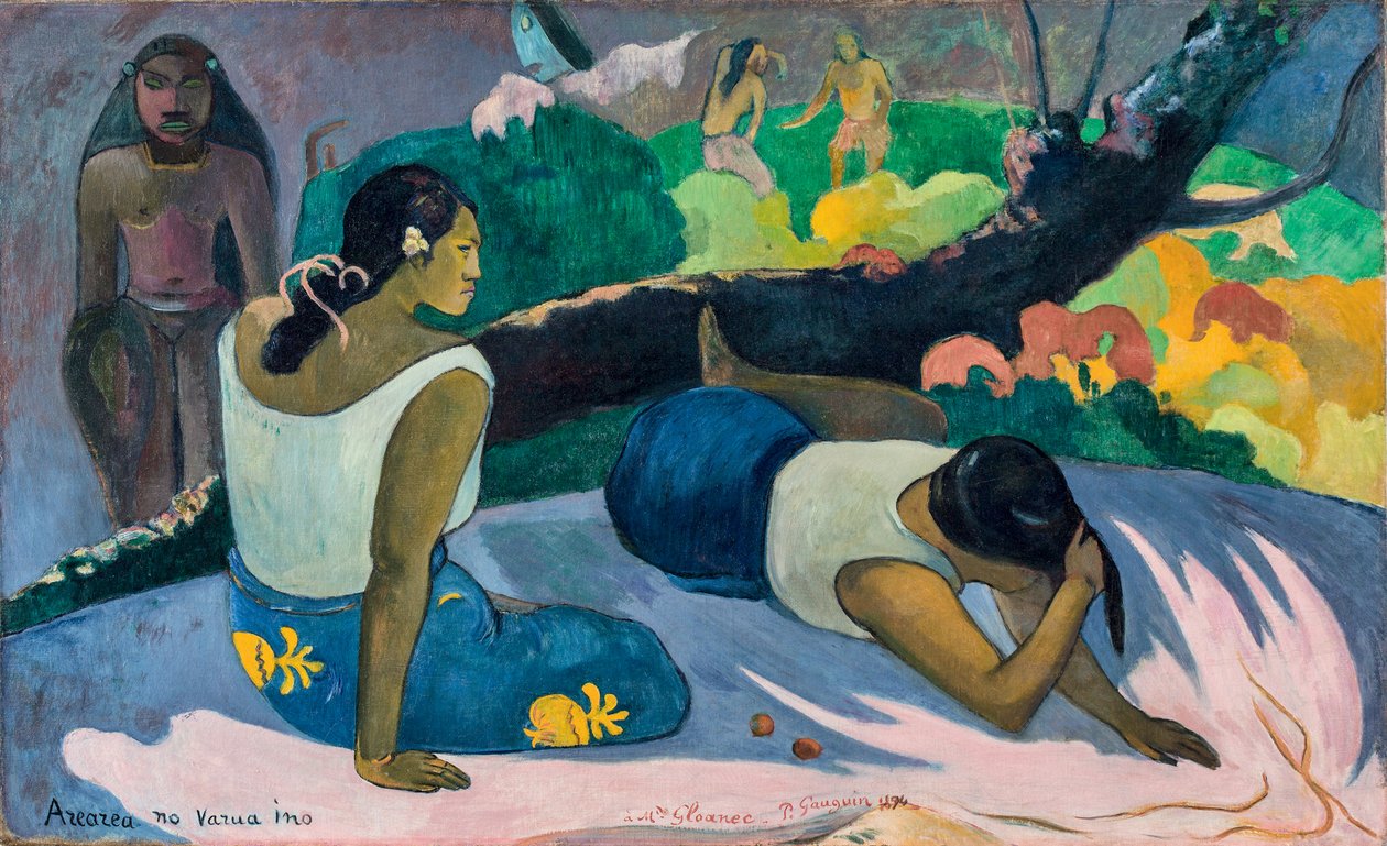 Arearea no Varua ino Djævelens ord eller liggende tahitiske kvinder. af Paul Gauguin