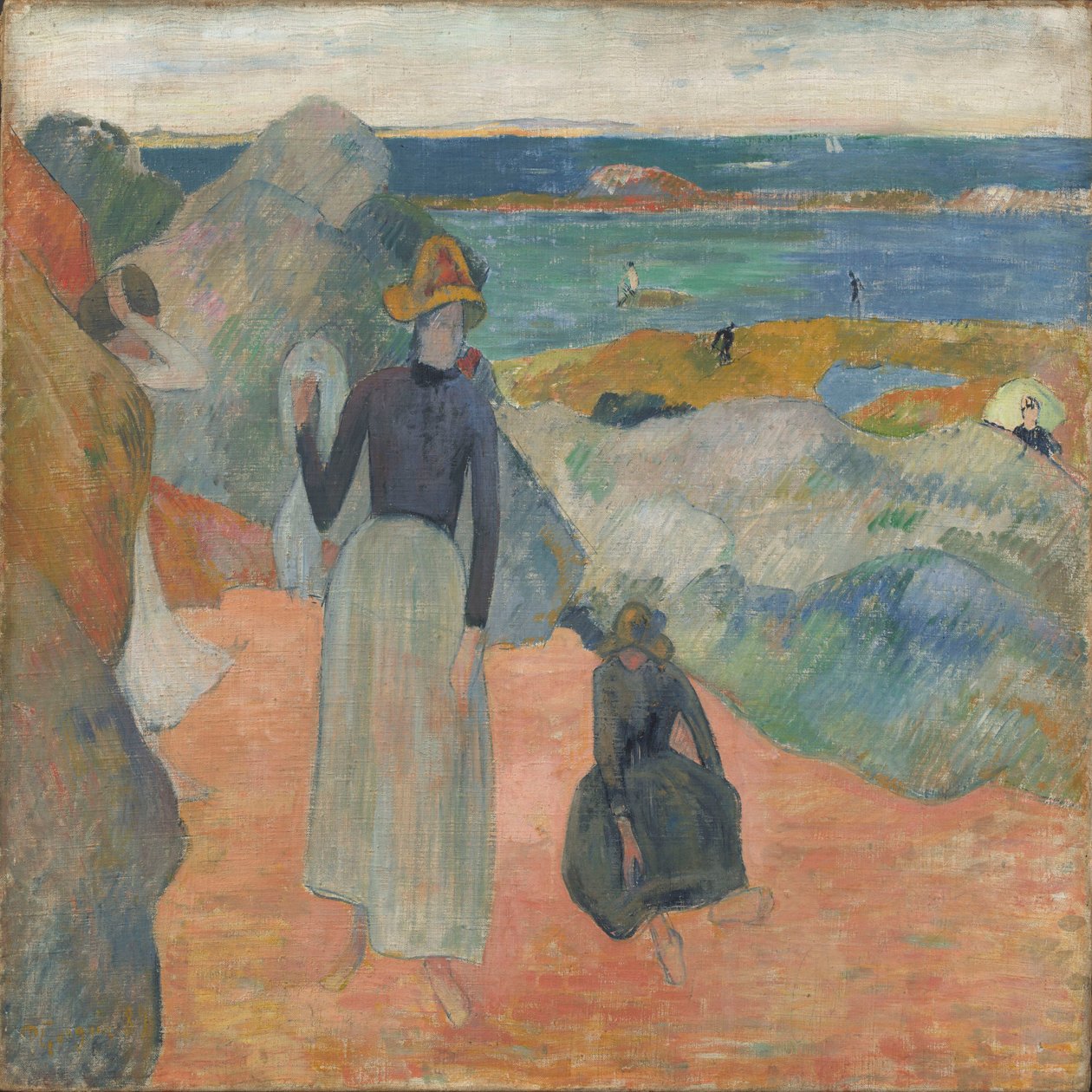 Ved stranden, Bretagne af Paul Gauguin