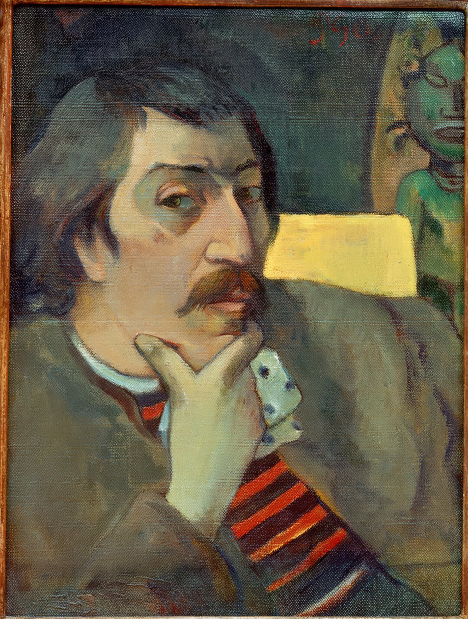 Selvportræt med et idol af Paul Gauguin