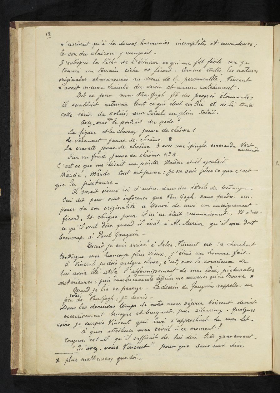 Før og efter - Beskrivelse af Gauguins ophold hos Vincent van Gogh i Arles (S. 12) af Paul Gauguin