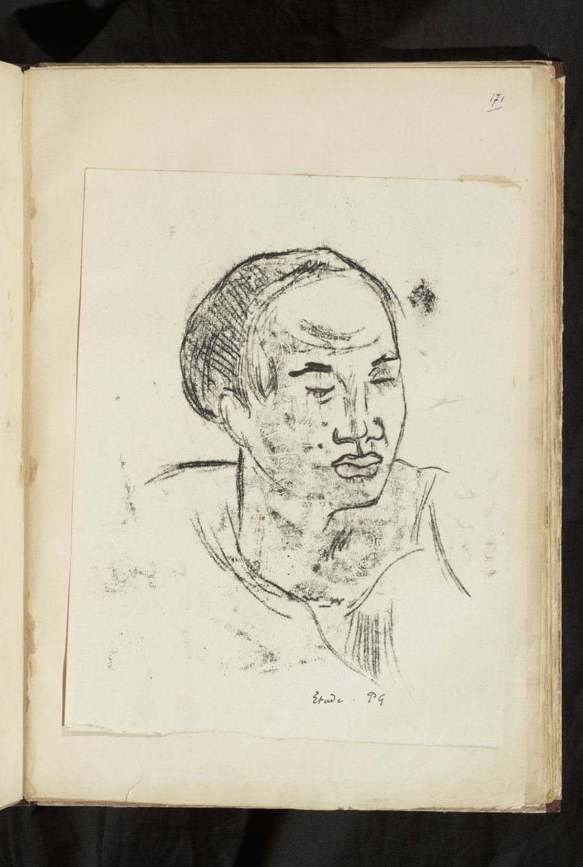 Før og efter - Leder af en Marquesan kvinde af Paul Gauguin