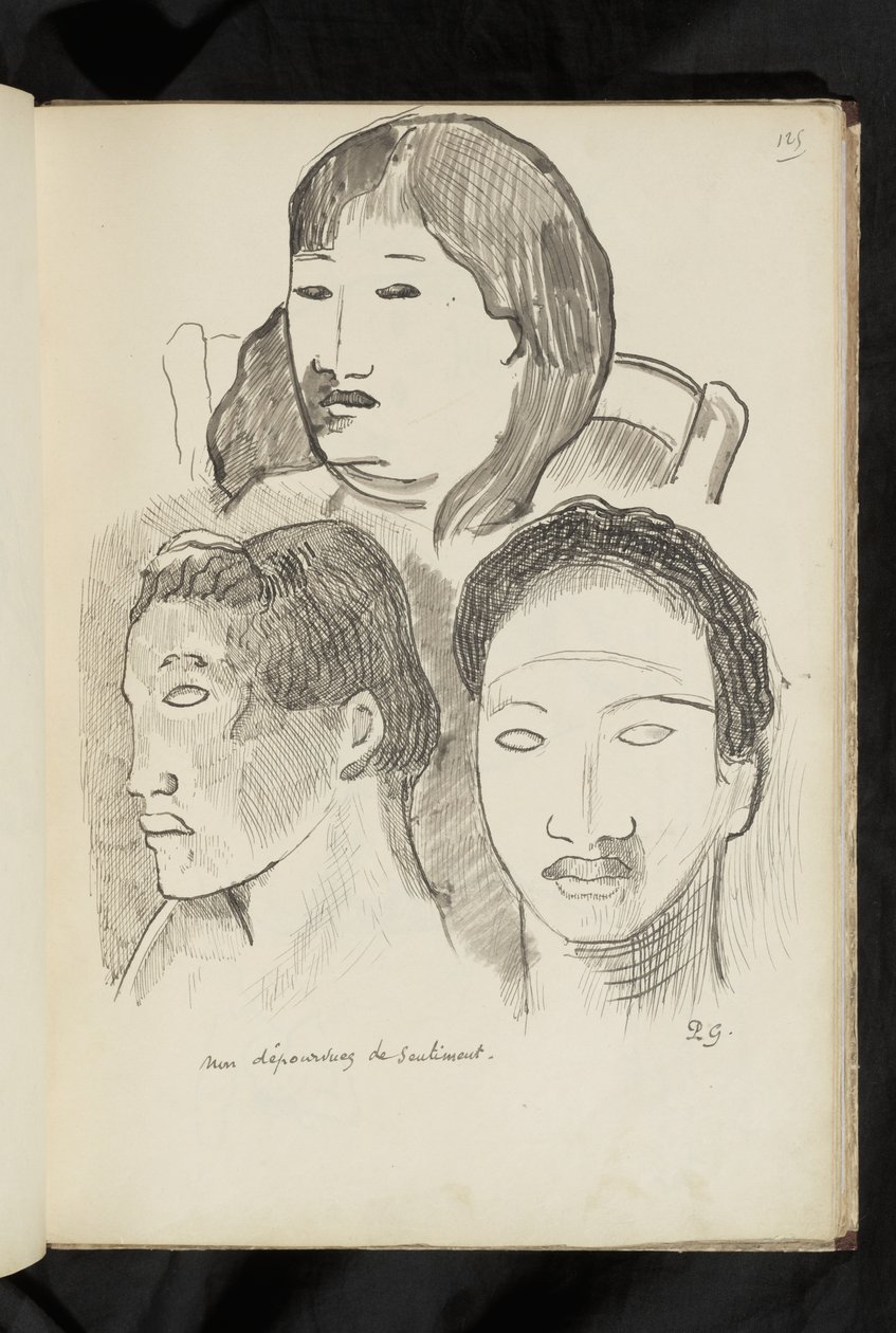 Før og efter - tegning "Ikke blottet for følelse" af Paul Gauguin