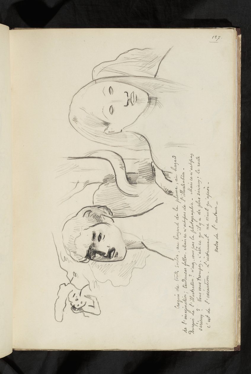 Avant et après - tekst og tegning af Adam og Eva med slangen, der snor sig rundt om træet bag dem af Paul Gauguin