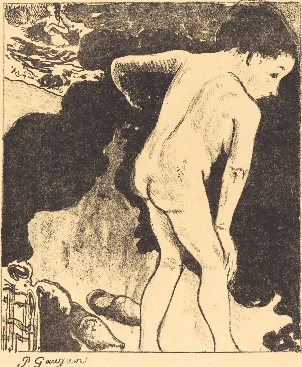 Badende i Bretagne Bretonske Badere, 1889. af Paul Gauguin