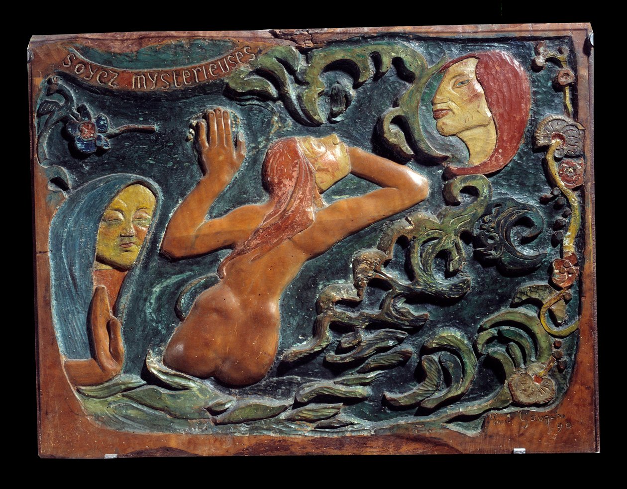 Be Mysterious Relief udskåret i lindetræ af Paul Gauguin (1848-1903) af Paul Gauguin
