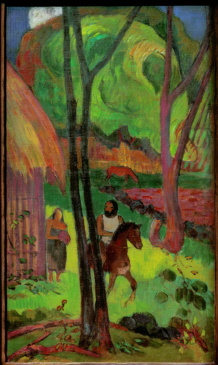 Rytter foran hytten af Paul Gauguin