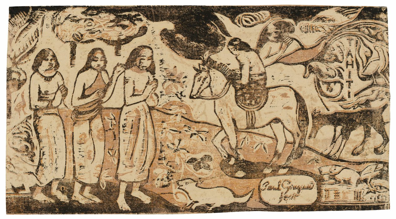 Skift af bopæl, fra Suite of Late Wood-Block Prints af Paul Gauguin