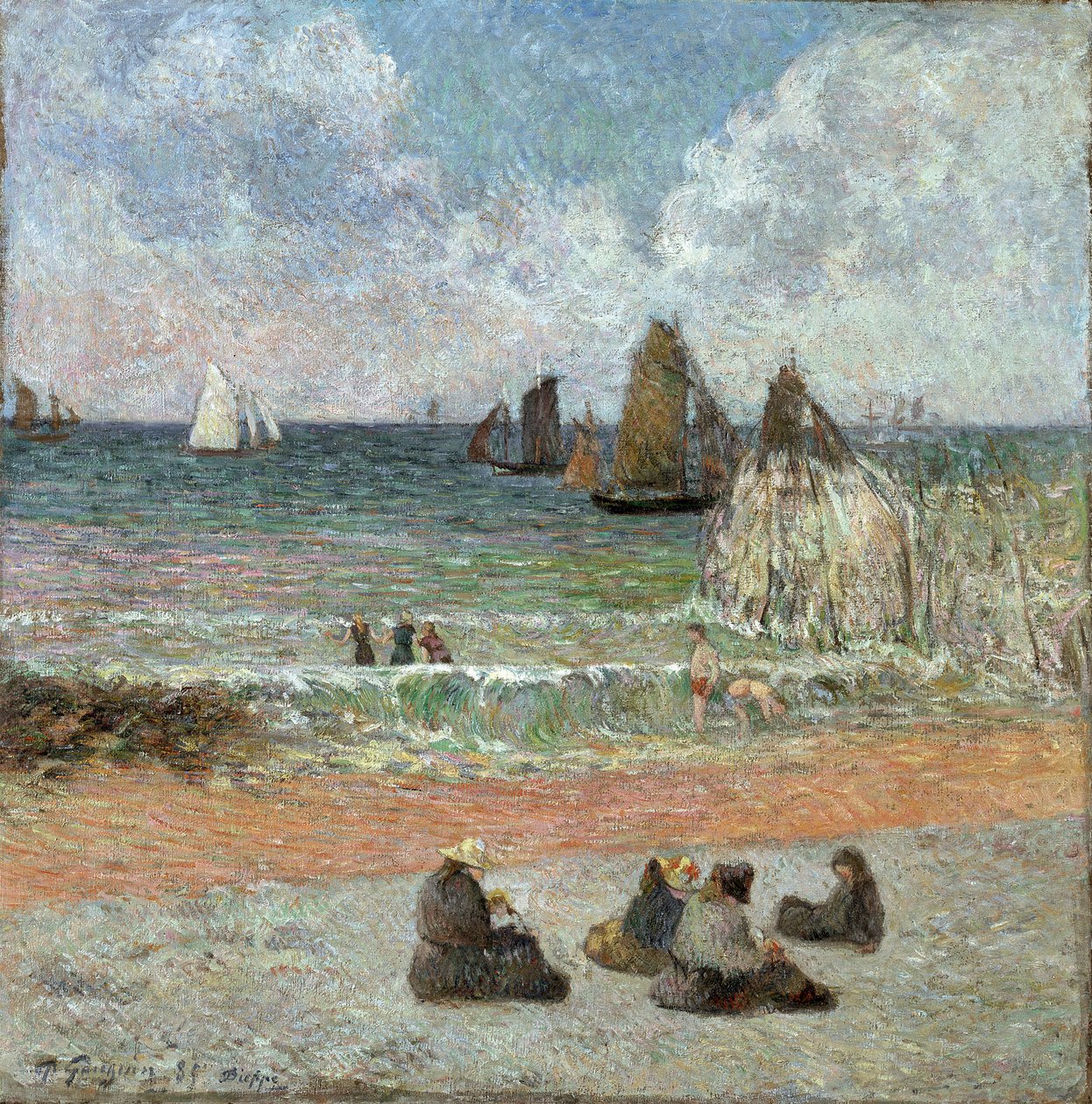 Kysten ved Dieppe par Gauguin, Paul Eugene Henri (1848-1903). Olie på lærred, størrelse: 71,5x71,5 af Paul Gauguin
