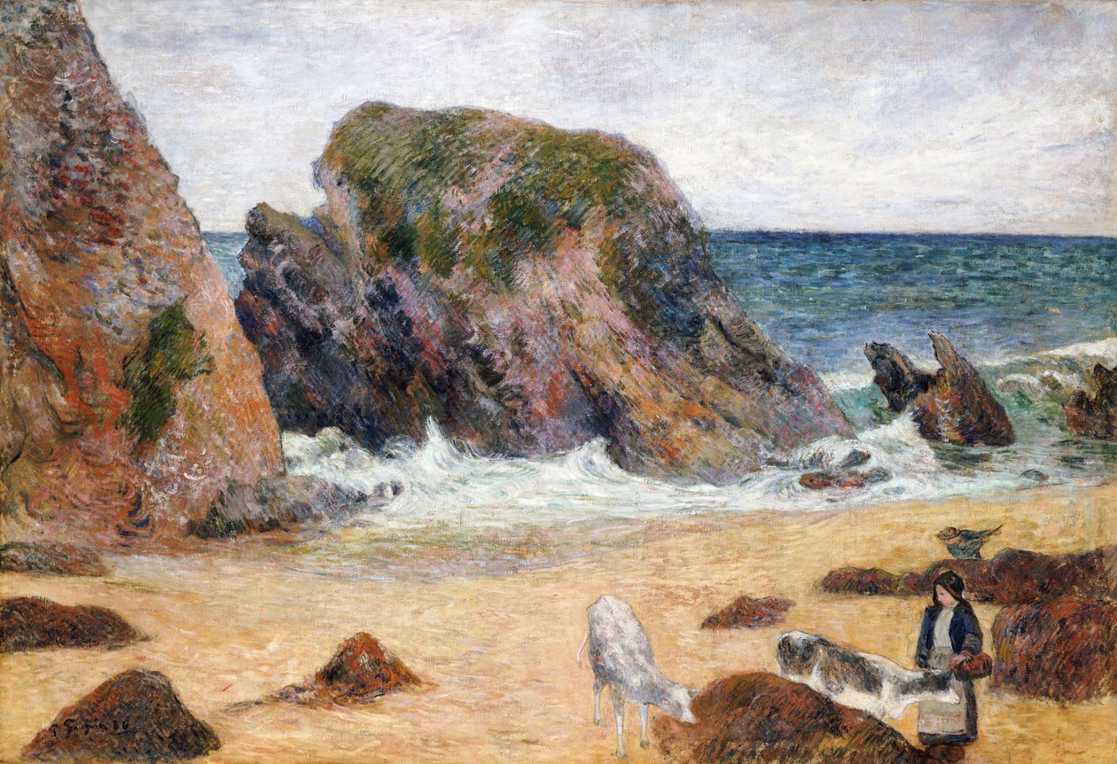 Køer ved kysten, 1886 af Paul Gauguin