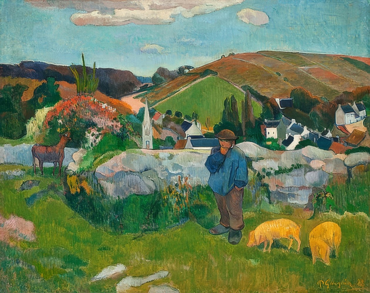 Svinehyrden. 1888 af Paul Gauguin