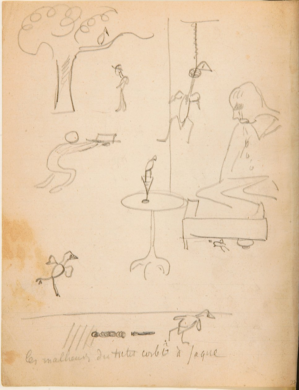 Tegning fra et album med tegninger produceret til den unge Jacques Bousquet, 1889-90 af Paul Gauguin