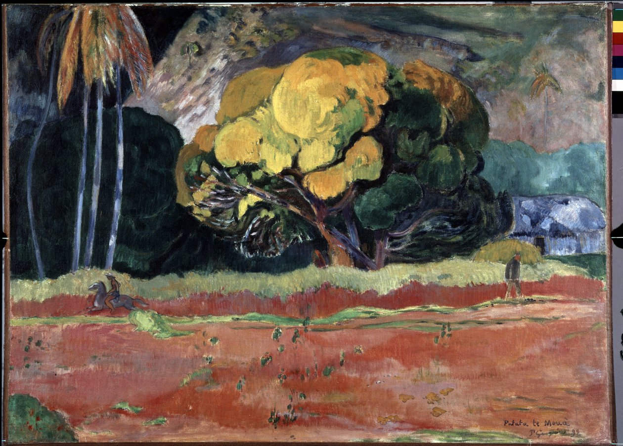 Fatata Te Moua (Ved foden af ​​bjerget eller Ved det store bjerg). Maleri af Paul Gauguin (1848-1903) af Paul Gauguin
