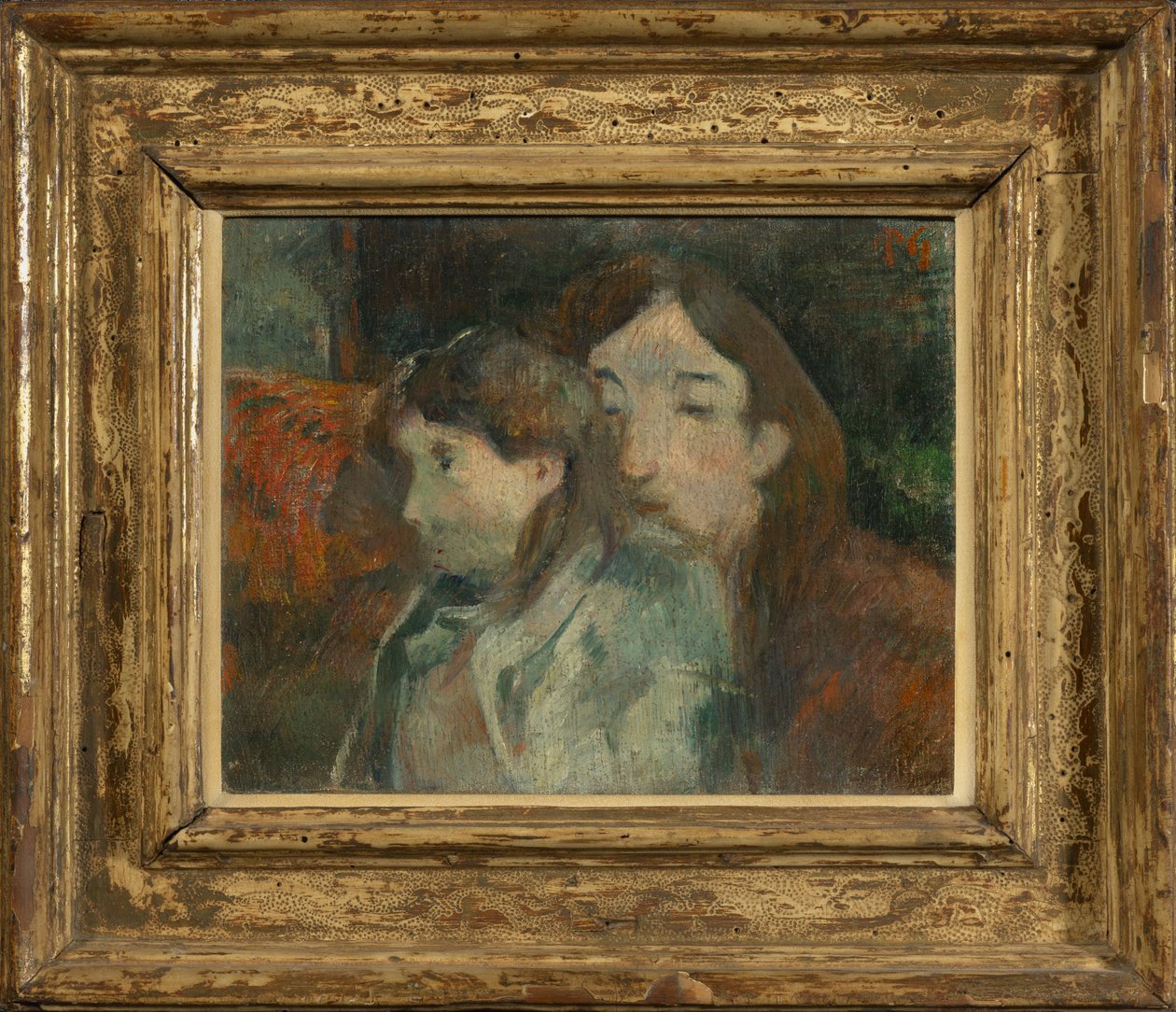 Figurer i et interiør [tidligere: Kunstnerisk vision ELLER Kunstnerens vision: Selvportræt med søn] af Paul Gauguin