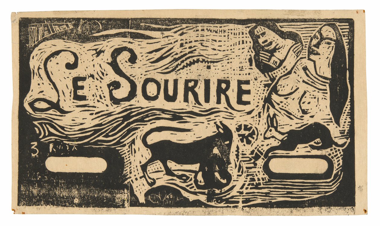 Ræv, buster af to kvinder og en kanin, hovedstykke til Le sourire af Paul Gauguin