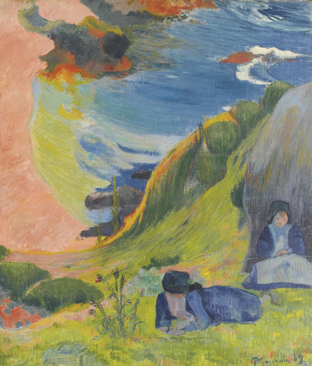Fransk:  Au-dessus de la mer Over havet af Paul Gauguin