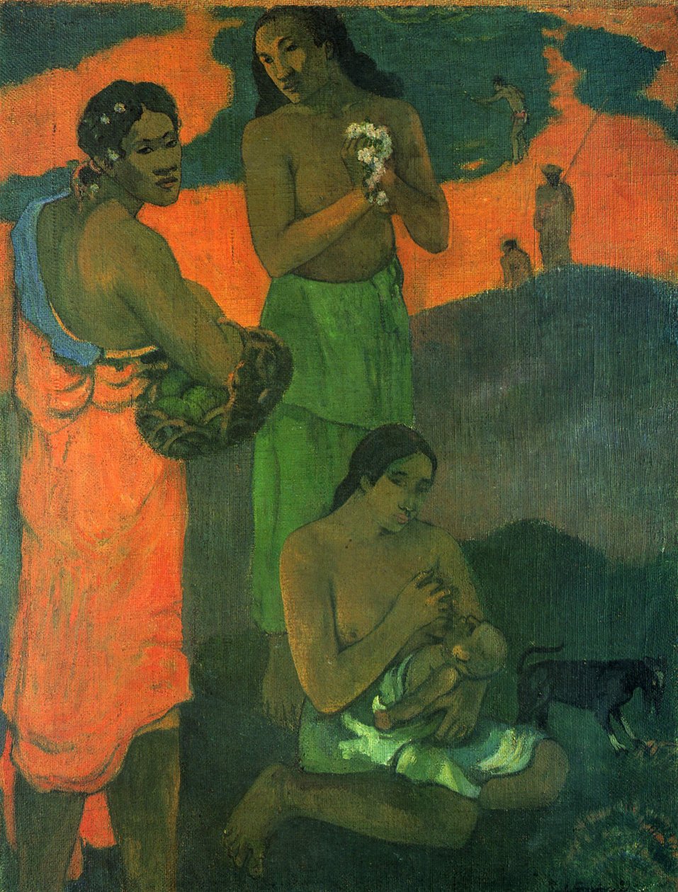 Fransk: Femmes sur le bord de la mer, ou Maternité I Women on the Seashore (Moderskab I) af Paul Gauguin