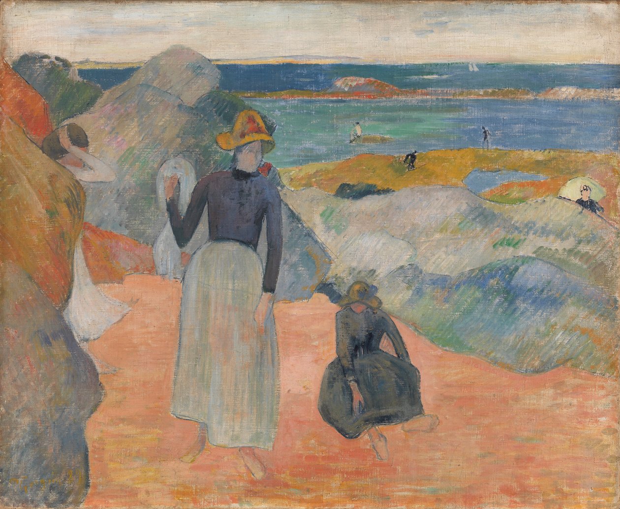 Fransk:  Sur la plage en Bretagne På stranden af Paul Gauguin