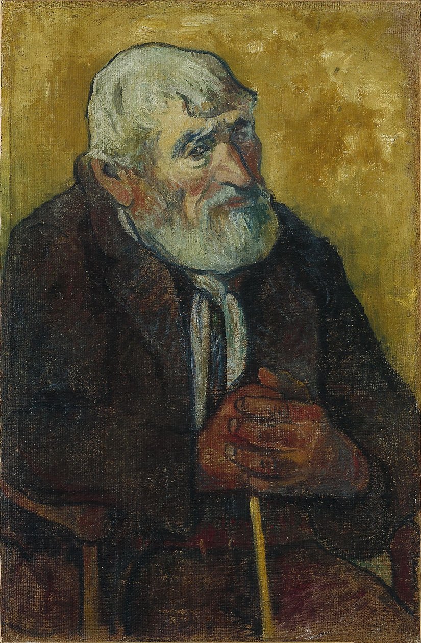 Fransk:  Vieil homme au bâton Gammel mand med stok af Paul Gauguin