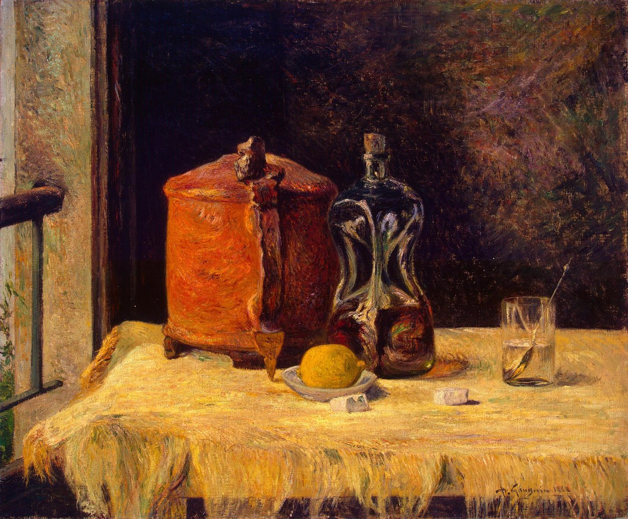 Fransk: À la fenêtre, nature morte At the Window af Paul Gauguin