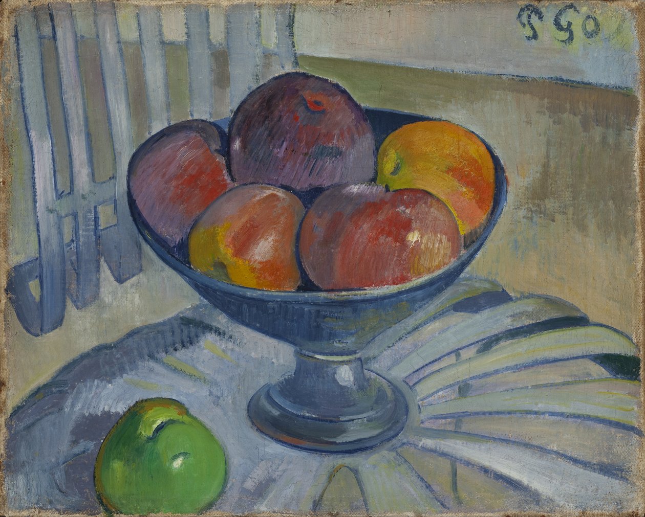 Frugtskål på en havestol af Paul Gauguin