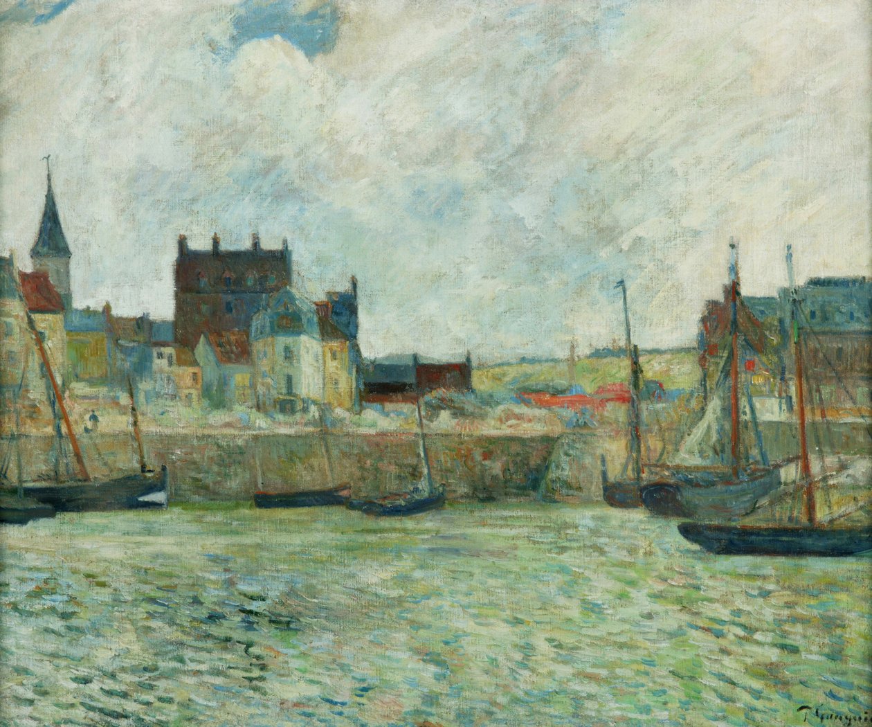 Havnescene, Dieppe, ca. 1885-86 (olie på lærred) af Paul Gauguin
