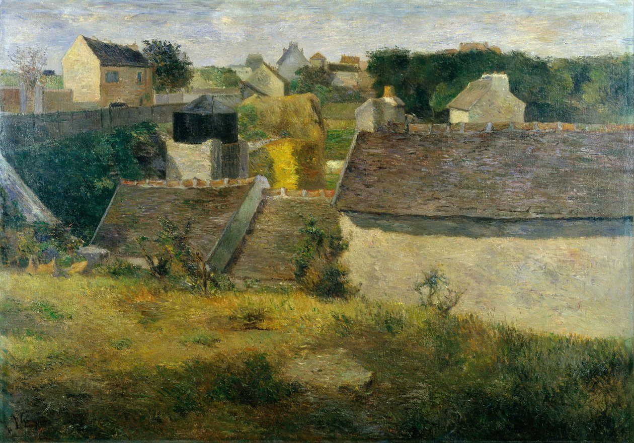 Huse ved Vaugirard (Les Maisons de Vaugirard), af Gauguin, Paul Eugene Henri (1848-1903). olie på lærred af Paul Gauguin