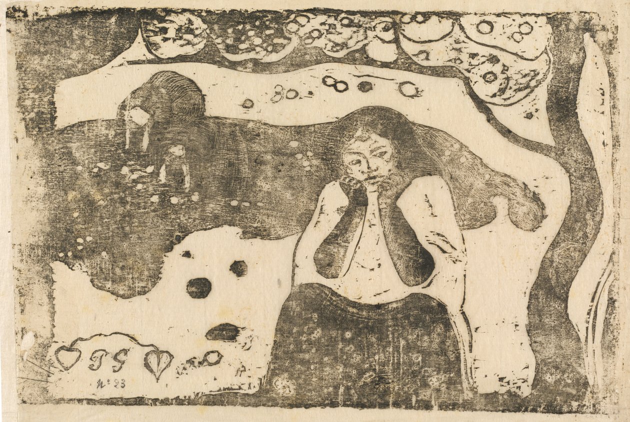 Human Sorrow Miseres humaines, i eller efter 1895. af Paul Gauguin