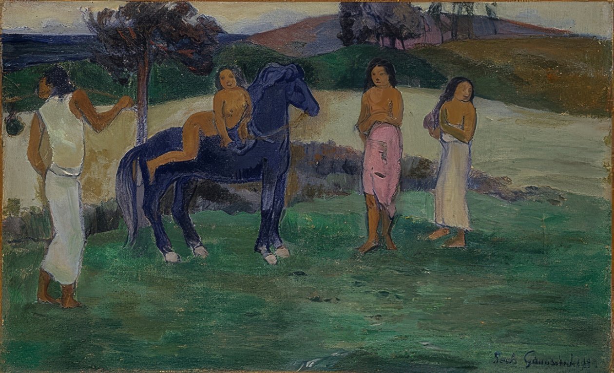 Komposition med figurer og hest. 1902 af Paul Gauguin